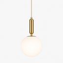Wout - Luminaire suspendu avec globe satiné - Or